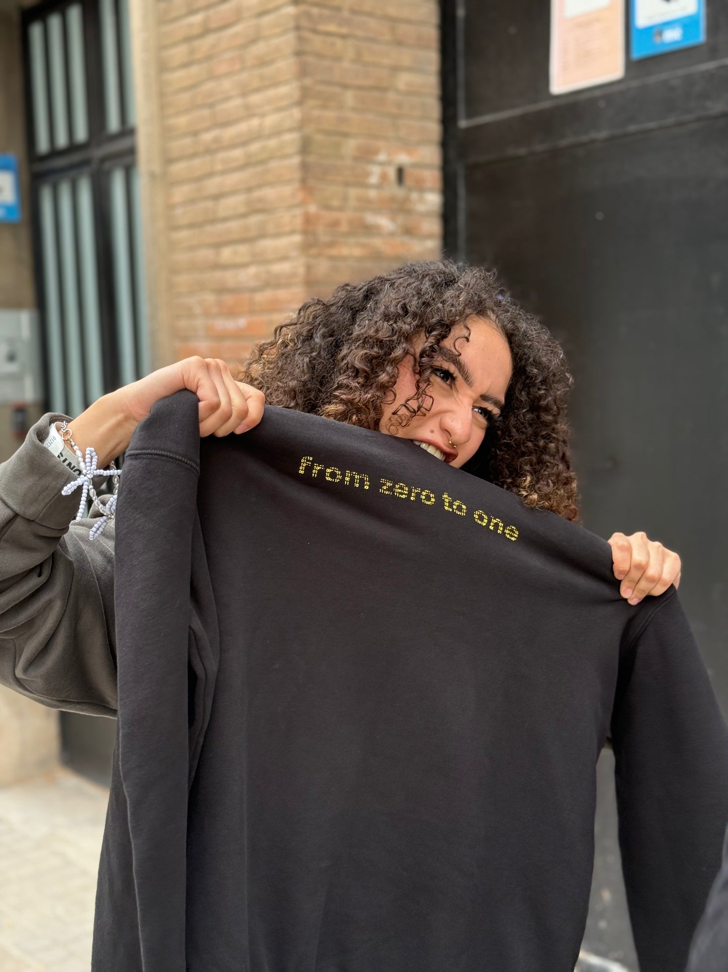 from zero to one (charcoal grey)