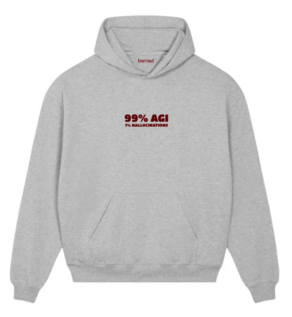 99% ai 1% hallucinations hoodie grey
