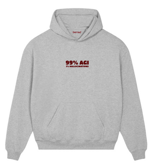 99% ai 1% hallucinations hoodie grey